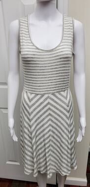 Calvin Klein Dress Scoop Neck Stripes Office Casual Friday Happy Hour Date